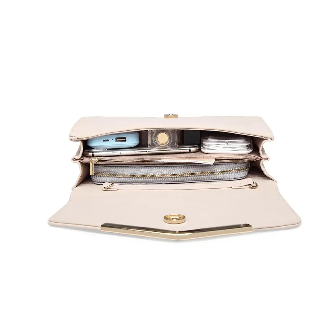 Miss Lulu WOMEN'S Envelope Clutch Evening bag with Chain Elegant handbag for wedding Party and Prom Bridal bag Festive