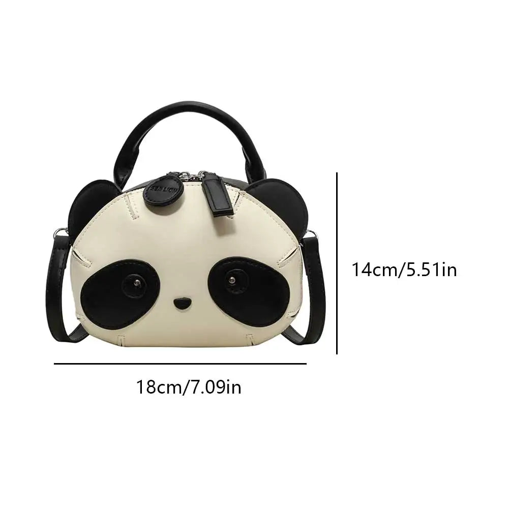 Panda Shape Crossbody Purse Cute Shoulder Bag for Women PU Leather Adjustable Strap Handbag Satchel Purse for Travel Shopping