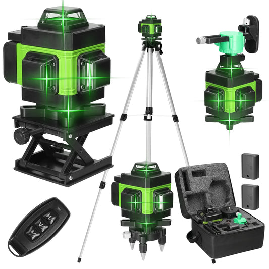 Multifunctional 4D 16 Lines Laser Level 3° Self Leveling Machine Leveling Tool with 1.2M 3Heights Adjustable Tripod Stand