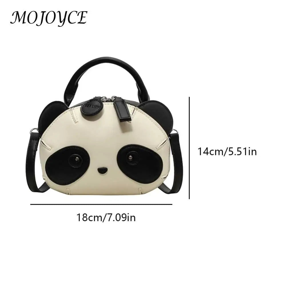 Panda Shape Crossbody Purse Cute Shoulder Bag for Women PU Leather Adjustable Strap Handbag Satchel Purse for Travel Shopping